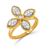 Luxurious 18K Yellow and White Gold Fashion Ring