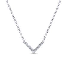 Chevron, Stationary Necklace | 14k White