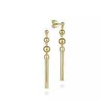 Lady's Yellow 14 Karat Bujukan Drop Earrings