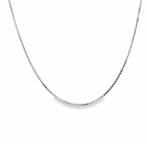White 14 Karat .55Mm Solid Box Chain Chain Length 18