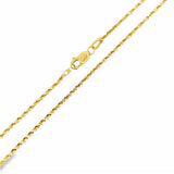 Yellow 14 Karat 1.6Mm Solid Glitter Rope Chain Length 18