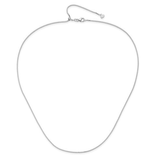 White 10 Karat Adjustable Box Chain Length 22