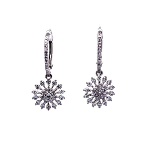 Floral Cluster Earrings | 14k White