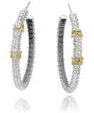 Pave' Hoop Earrings | 14k Yellow/White Sterling