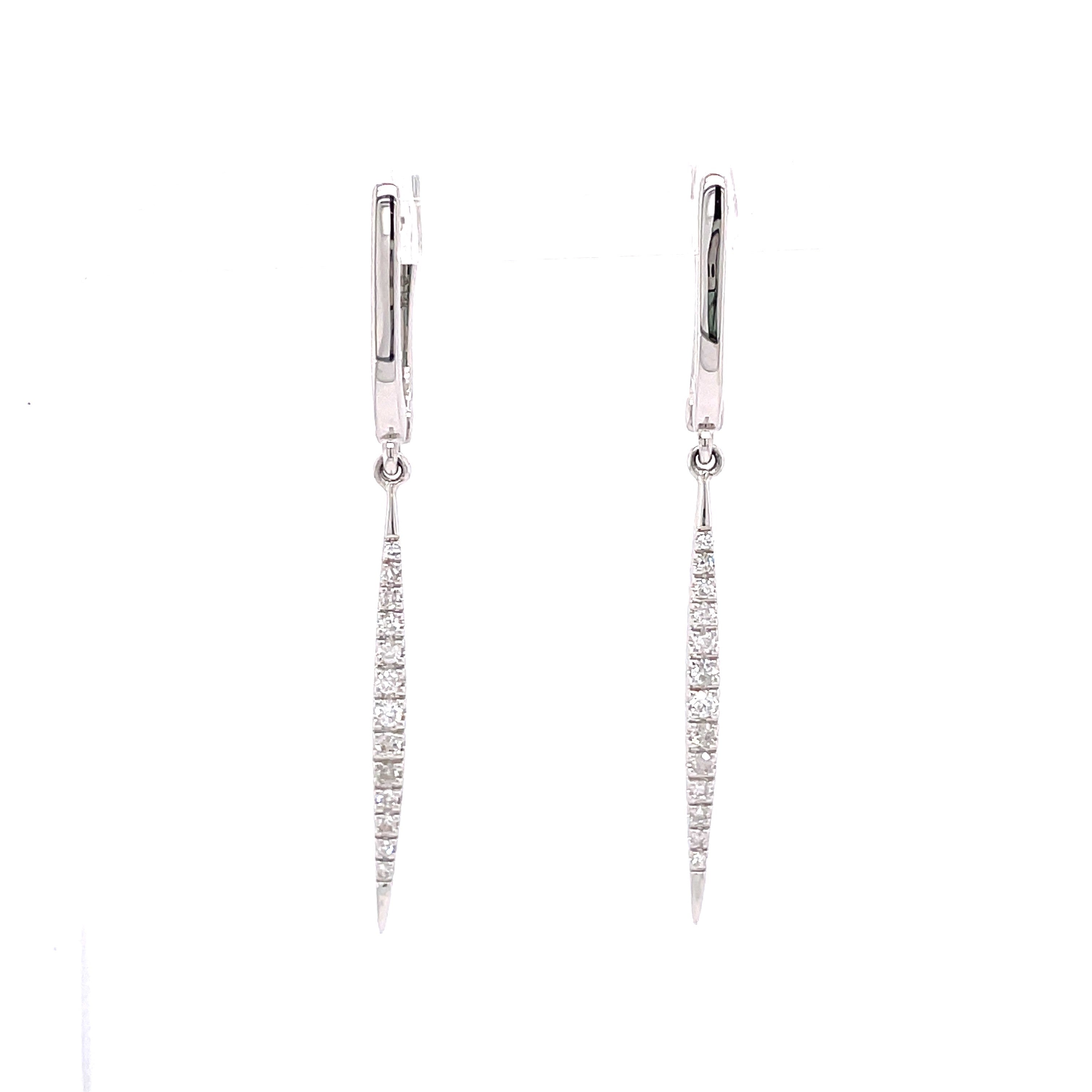 Modern Dangle Earrings | 14k White