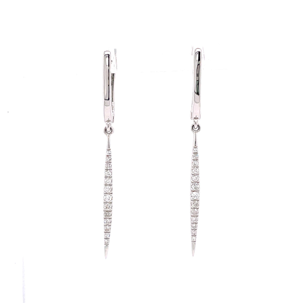 Modern Dangle Earrings | 14k White