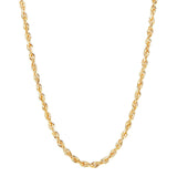 Yellow 14 Karat 1.6Mm Solid Glitter Rope Chain Length 18