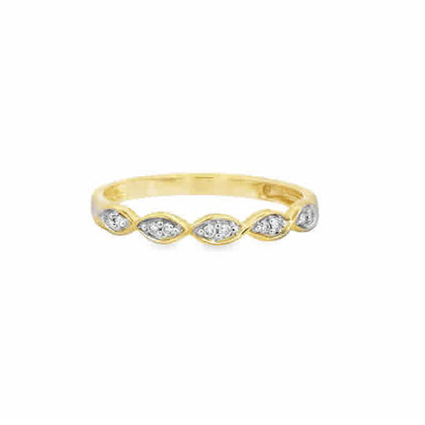 10 Karat Yellow Gold Stackable Fashion Ring with 0.06tw Round H/I I1 Diamonds