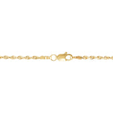 Yellow 14 Karat 1.6Mm Solid Glitter Rope Chain Length 18