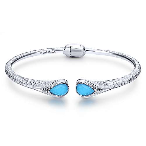 Split Bangle Bracelet | White Sterling