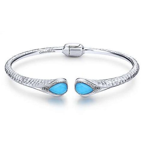 Split Bangle Bracelet | White Sterling