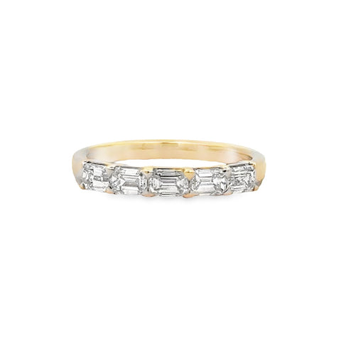 Diamond East to West Anniversary Ring | 14k Yellow
