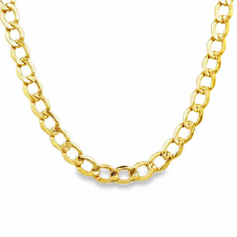 Yellow 14 Karat 5.1Mm Heavy Hollow Curb Chain Length 20