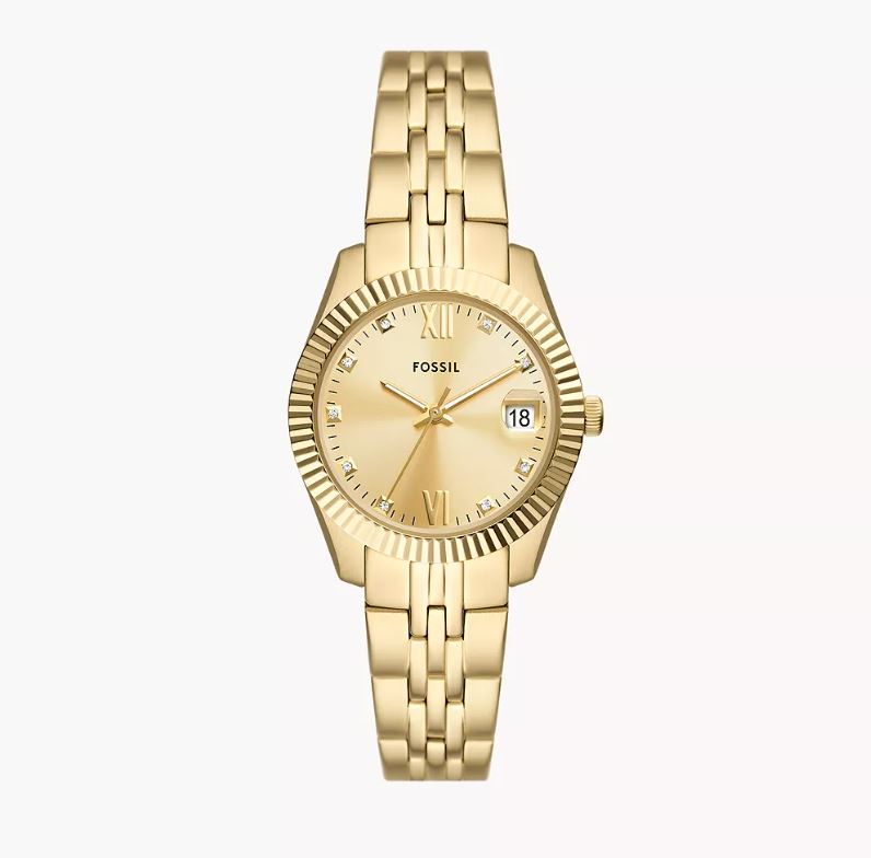 Scarlette Three-Hand Date Gold-Tone Stainless Steel Watch