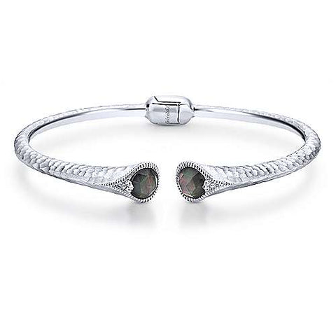 Split Bangle Bracelet | White Sterling Silver