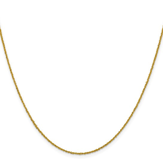 Yellow 14 Karat 1Mm Sparkle Singapore With Lobster Clasp Chain Length 18