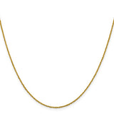 Yellow 14 Karat 1Mm Sparkle Singapore With Lobster Clasp Chain Length 18
