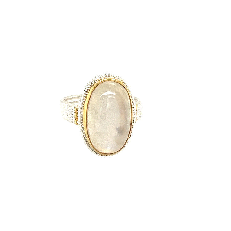 Bezel With Twist Low Profile Fashion Ring | 22k Gold Vermeil