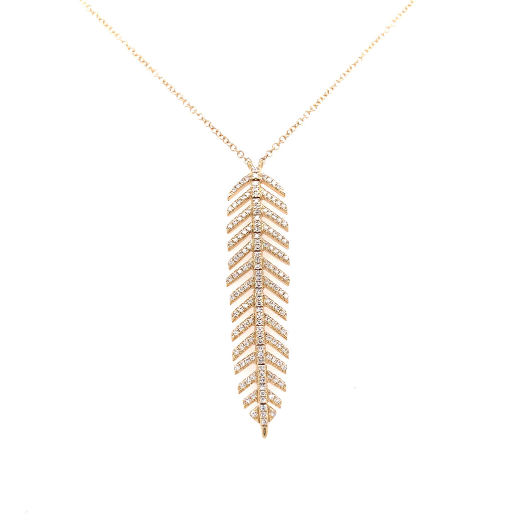 Feather Fashion Necklace | 14k Yellow