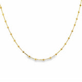 Elegant 18K Yellow Gold Bead Chain