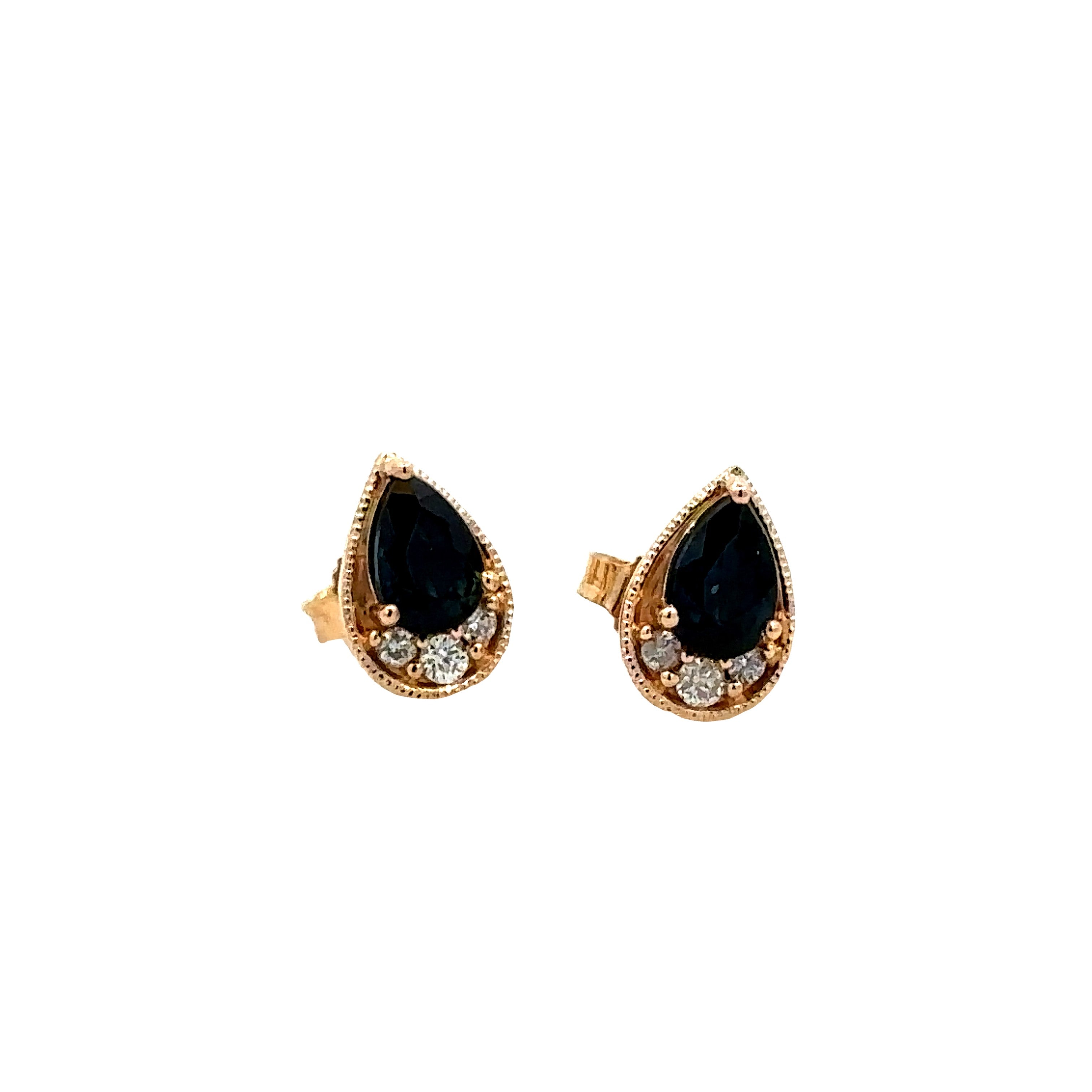 Teardrop Studs Earrings | 14k Yellow