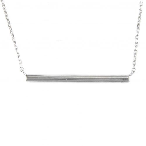 White Polished Sterling Silver Small  Bar Fashion Jewelry