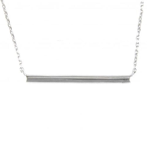White Polished Sterling Silver Small  Bar Fashion Jewelry