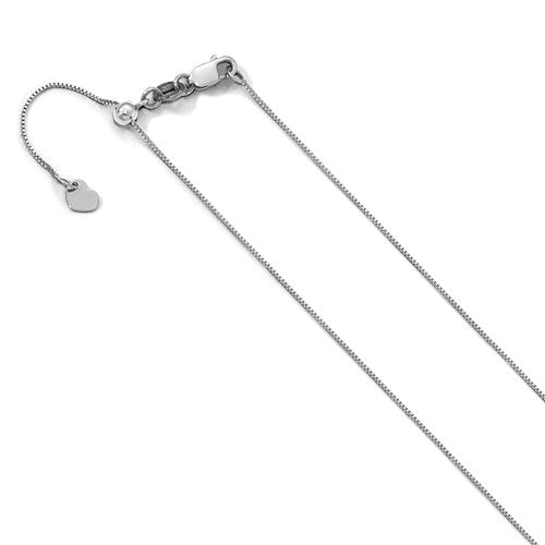 .7Mm Adjustable Box Chain | 10k White