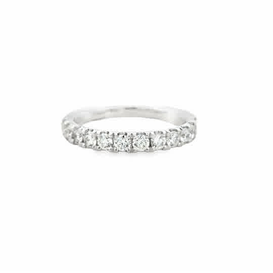 14 Karat White Gold Wedding  Ring with  .75ctw Round Brilliant Cut Diamonds