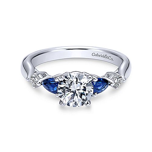 White 14 Karat Tapered Ring Size 6.25 With One Round Cubic Zirconium,
