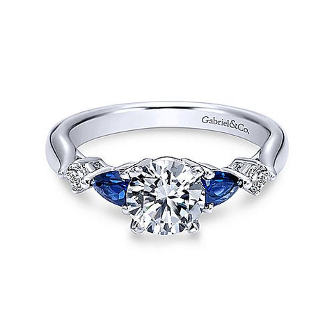 White 14 Karat Tapered Ring Size 6.25 With One Round Cubic Zirconium,
