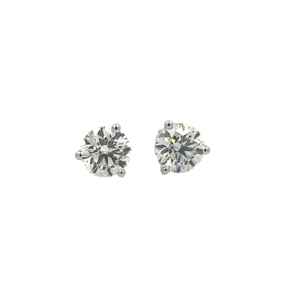 Prong Stud Earrings | 14k White