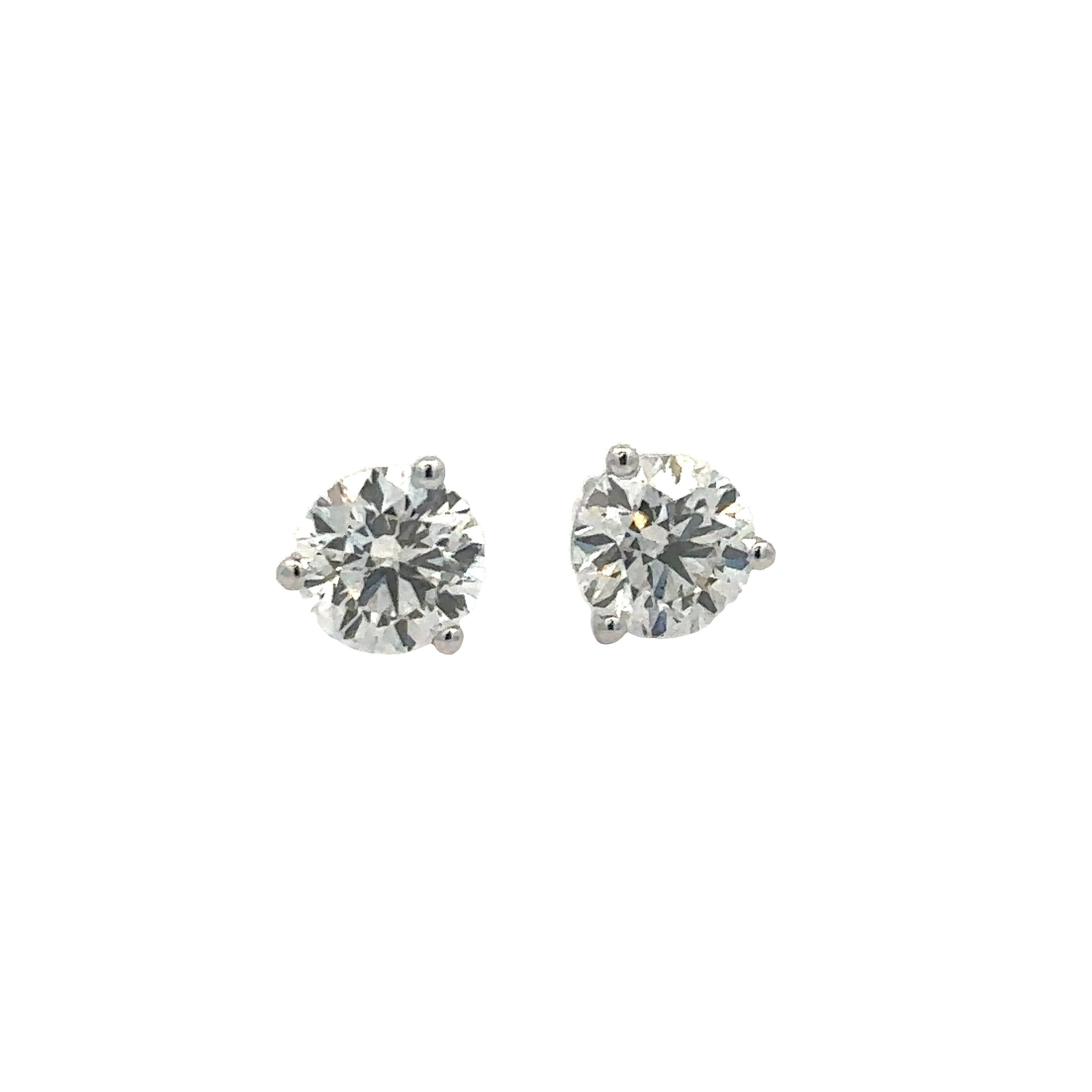 Prong Studs Earrings | 14k White