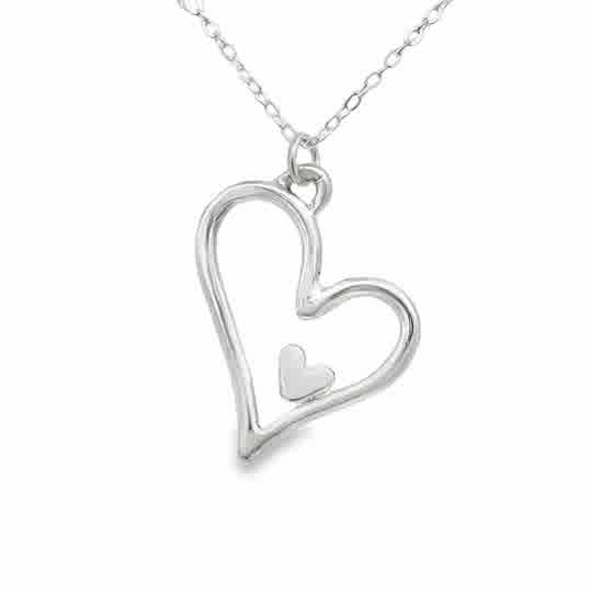 Sterling Silver, I Have you in my Heart Cutout Heart on an 18'' Dainty Chain
