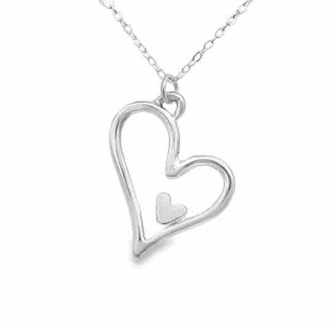 Sterling Silver, I Have you in my Heart Cutout Heart on an 18'' Dainty Chain