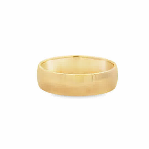 Gent's Yellow 14 Karat 6Mm Half Round Comfort Fit Wedding Band Size 10
