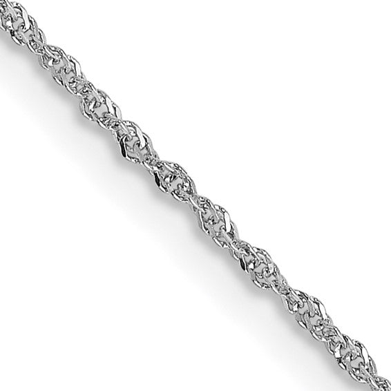 White 14 Karat Sparkle Singapore Chain Length 20