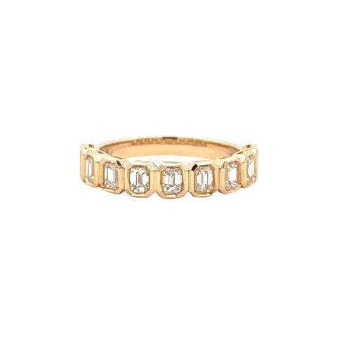 Bezel Set Seven Stone Anniversary Ring | 14k Yellow