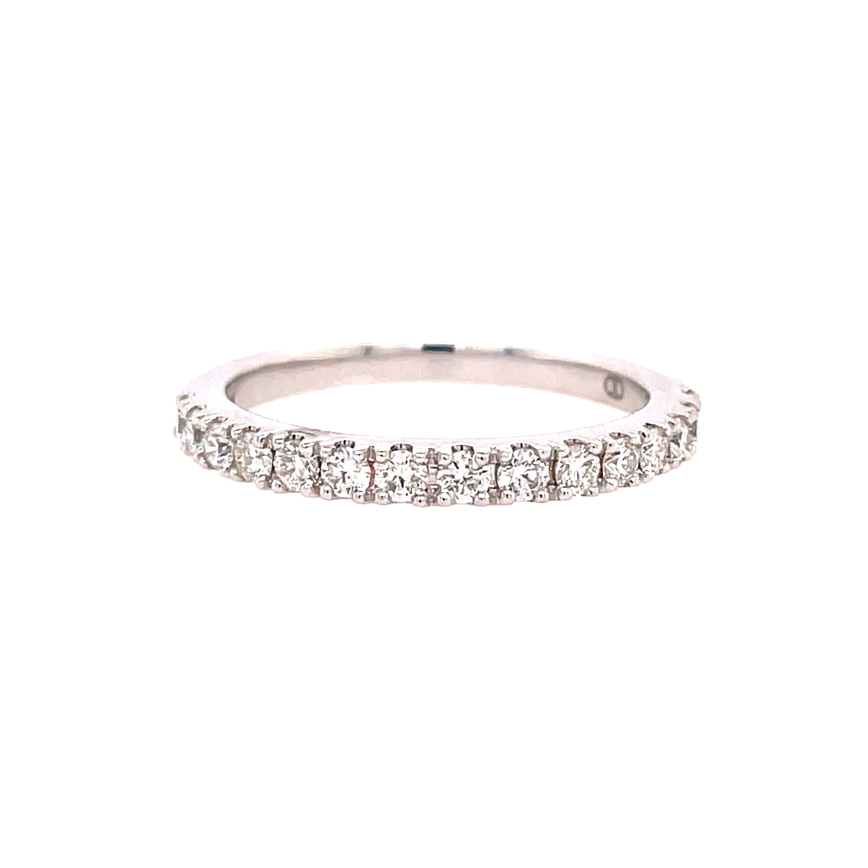 Lady's White Polished 14 Karat Prong Set Anniversary Ring Size 7 With