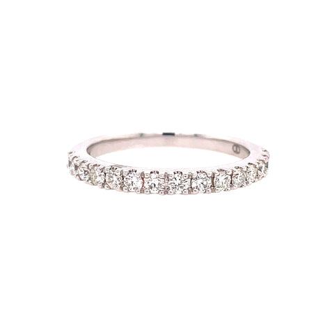 Lady's White Polished 14 Karat Prong Set Anniversary Ring Size 7 With