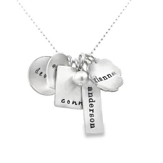 Lady's White Sterling Silver Eclectic Five Charms With Five Charms, An