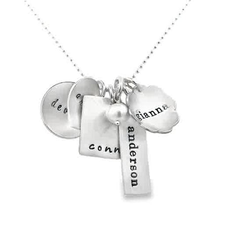 Lady's White Sterling Silver Eclectic Five Charms With Five Charms, An