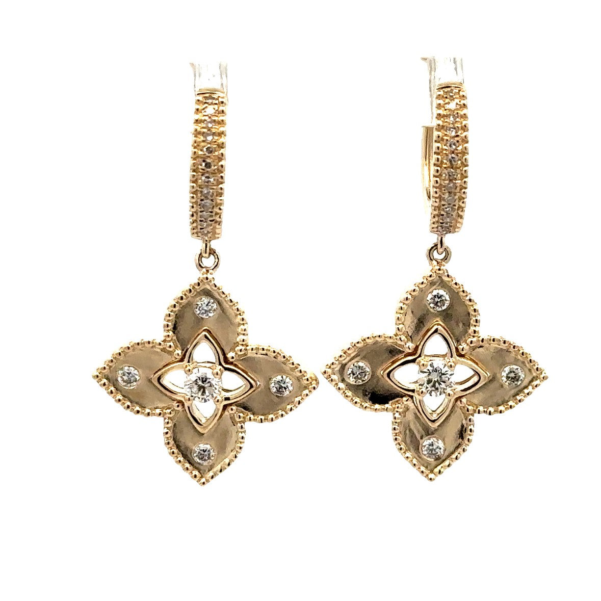 Clover Dangle Earrings | 14k Yellow