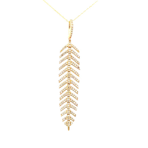 Feather Fashion Necklace | 14k Yellow