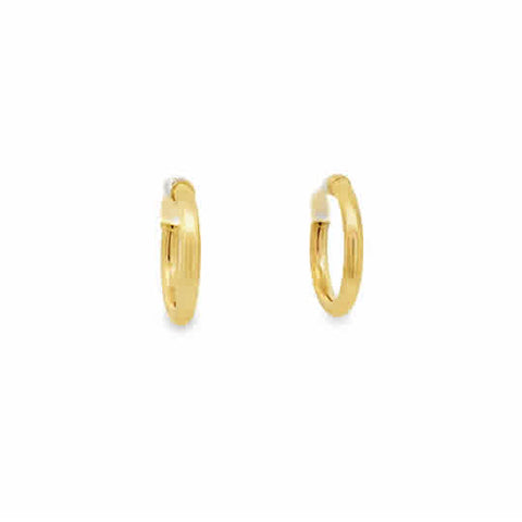 Lady's Yellow 14 Karat 2X15mm Tube Hoop Earrings