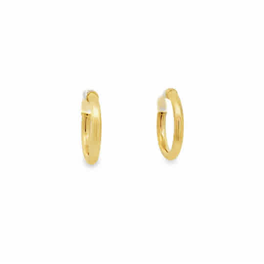 Lady's Yellow 14 Karat 2X15mm Tube Hoop Earrings