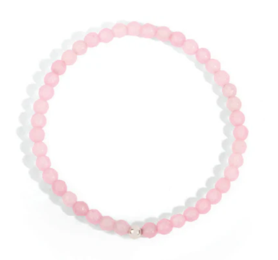 4mm Faceted Rose Quartz with Sterling Silver Finishing Bead
