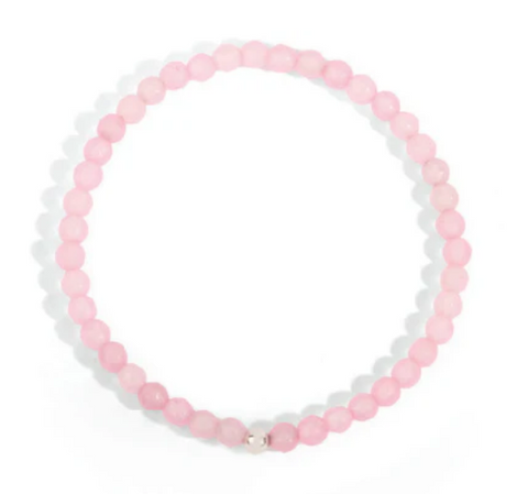 4mm Faceted Rose Quartz with Sterling Silver Finishing Bead