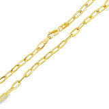 Yellow 14 Karat 2.95Mm Hollow Flat Paperclip Chain Length 18