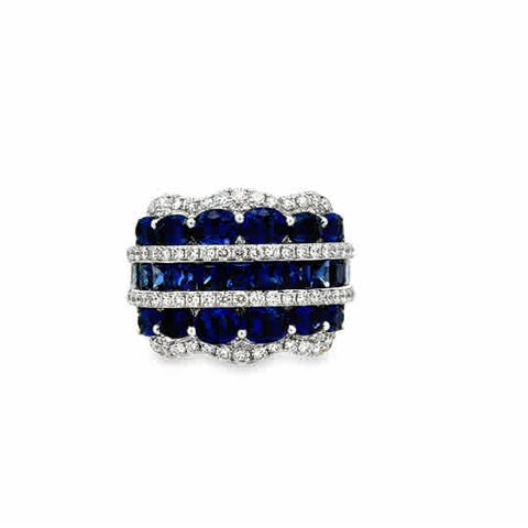 Lady's White 18 Karat Scallop Fashion Ring Size 6.5 25 = 4.53tw Oval S